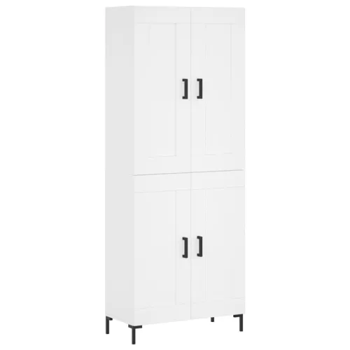 Visoka komoda bijela 69,5x34x180 cm konstruirano drvo - Bijela 1 2 drvena vrata Cijena