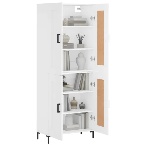 Visoka komoda bijela 69,5x34x180 cm konstruirano drvo - Bijela 1 2 drvena vrata Cijena