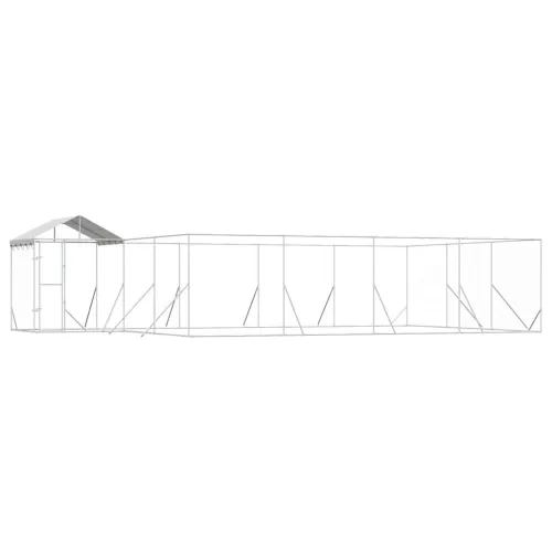 Vanjski kavez za pse s krovom srebrni 10x6x2,5m pocinčani čelik - 10 x 6 x 2.5 m Cijena