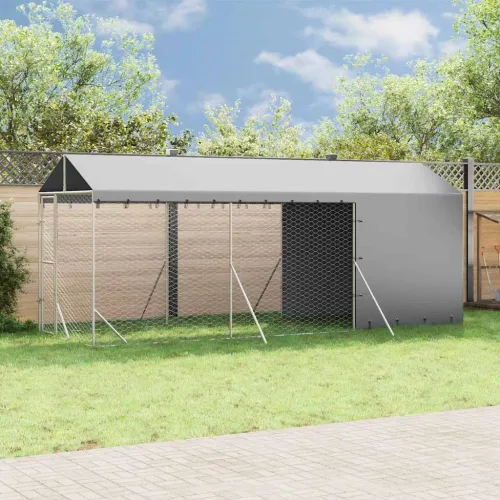 Vanjski kavez za pse s krovom srebrni 2x6x2,5 m pocinčani čelik - 2 x 6 x 2.5 m Cijena