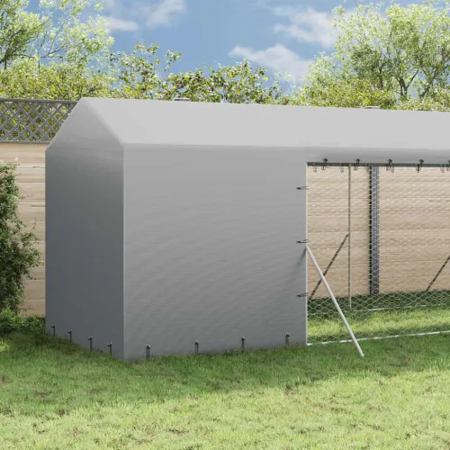 Vanjski kavez za pse s krovom srebrni 2x6x2,5 m pocinčani čelik - 2 x 6 x 2.5 m Cijena