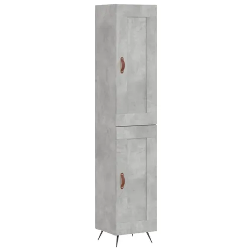 Visoka komoda siva betona 34,5x34x180 cm od konstruiranog drva - Beton siva 1 1 drvena vrata Cijena