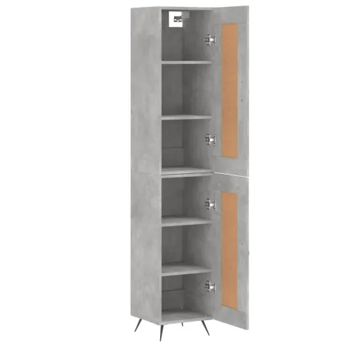 Visoka komoda siva betona 34,5x34x180 cm od konstruiranog drva - Beton siva 1 1 drvena vrata Cijena