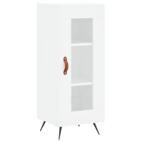Visoka komoda bijeli 34,5x34x180 cm od konstruiranog drva - Bijela 1 1 staklena vrata Cijena