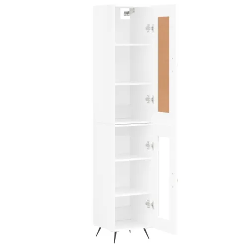Visoka komoda sjajna bijela 34,5x34x180 cm konstruirano drvo - Visoko sjajno bijela 1 1 staklena vrata Cijena