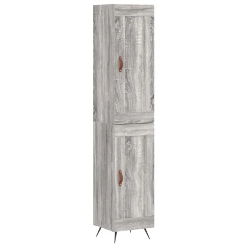Visoka komoda siva sonome 34,5x34x180 cm od konstruiranog drva - Sivi hrast sonoma 1 1 drvena vrata Cijena