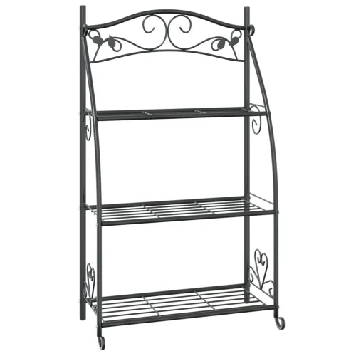 Stalak za cvijeće crni 56 x 30 x 96 cm čelični Cijena
