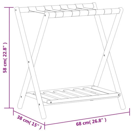 Stalak za prtljagu 68 x 38 x 58 cm od bambusa Cijena