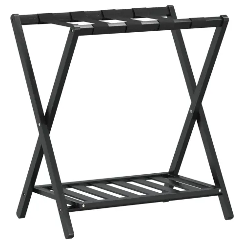 Stalak za prtljagu crni 68 x 38 x 58 cm od bambusa Cijena