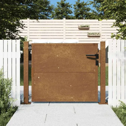 Dvorišna vrata - Vrtna vrata 100x100 cm Corten čelik - 100 x 100 cm Rđa Cijena