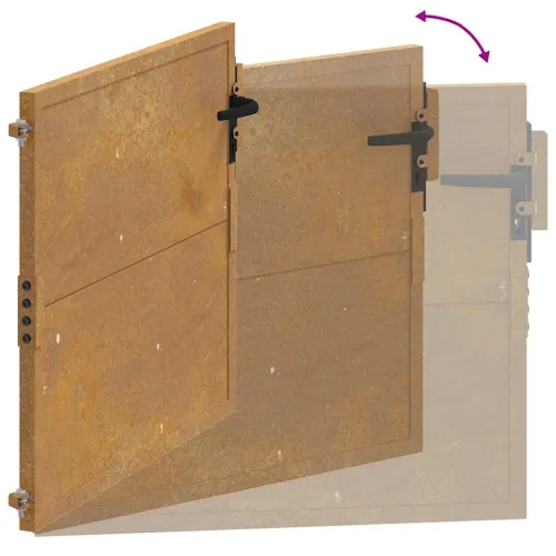Dvorišna vrata - Vrtna vrata 100x100 cm Corten čelik - 100 x 100 cm Rđa Cijena
