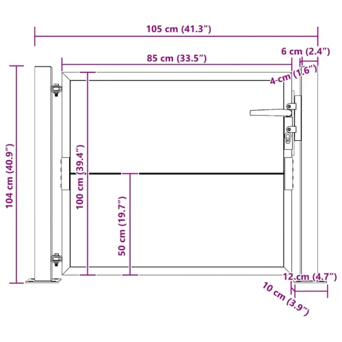 Dvorišna vrata - Vrtna vrata 100x100 cm Corten čelik - 100 x 100 cm Rđa Cijena