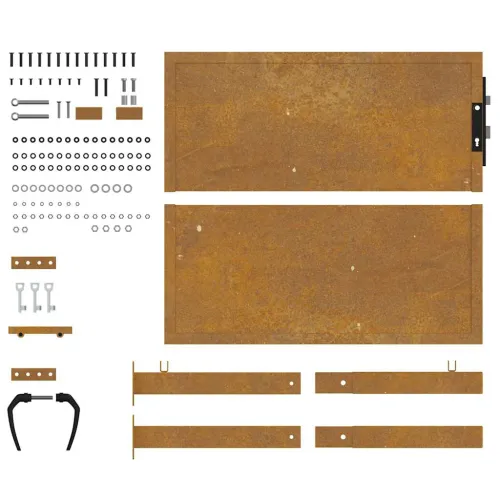 Dvorišna vrata - Vrtna vrata 100x100 cm Corten čelik - 100 x 100 cm Rđa Cijena