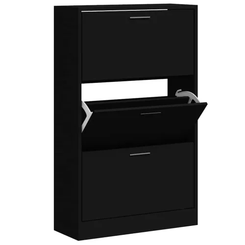 Ormarić za cipele crna 63x24x103 cm konstruirano drvo - Crna 63 x 24 x 103 cm Cijena