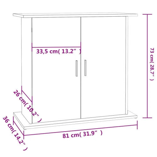 Stalak za akvarij Betonsko-sivi 81x36x73 cm Konstruirano drvo - Beton siva 81 x 36 x 73 cm Cijena
