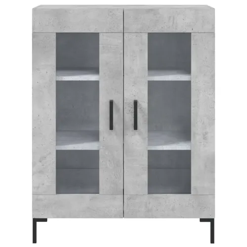 Visoka komoda siva betona 69,5x34x180 cm od konstruiranog drva - Beton siva 1 2 staklena vrata Cijena