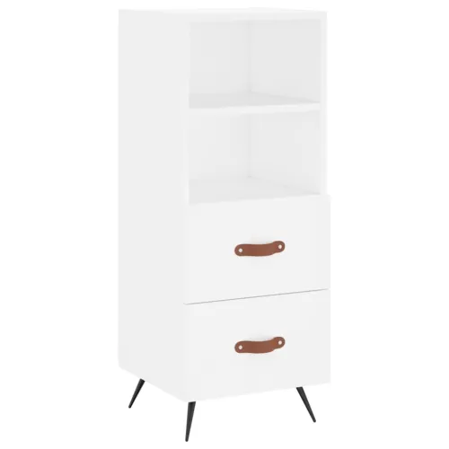 Visoka komoda bijeli 34,5x34x180 cm od konstruiranog drva - Bijela 1 2 ladice 2 police Cijena