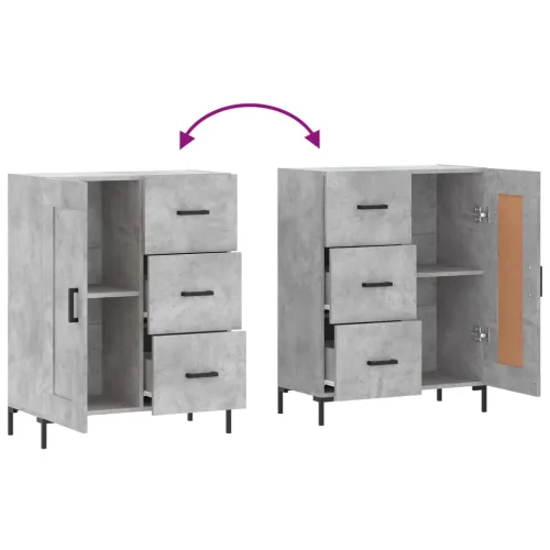 Komoda siva boja betona 69,5x34x90 cm od konstruiranog drva - Beton siva Cijena