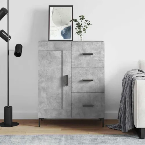 Komoda siva boja betona 69,5x34x90 cm od konstruiranog drva - Beton siva Cijena