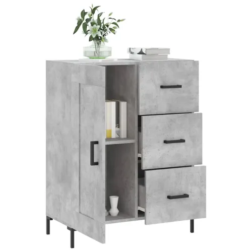 Komoda siva boja betona 69,5x34x90 cm od konstruiranog drva - Beton siva Cijena