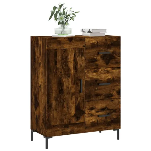 Komoda boja dimljenog hrasta 69,5x34x90 cm konstruirano drvo - Dimljeni hrast Cijena