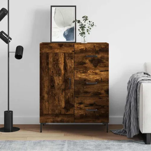 Komoda boja dimljenog hrasta 69,5x34x90 cm konstruirano drvo - Dimljeni hrast Cijena