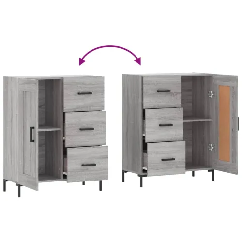 Komoda boja hrasta sonome 69,5 x 34 x 90 cm konstruirano drvo - Sivi hrast sonoma Cijena