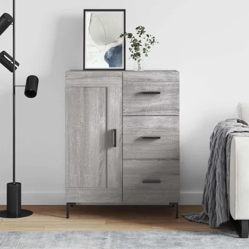 Komoda boja hrasta sonome 69,5 x 34 x 90 cm konstruirano drvo - Sivi hrast sonoma Cijena