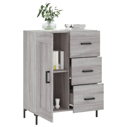 Komoda boja hrasta sonome 69,5 x 34 x 90 cm konstruirano drvo - Sivi hrast sonoma Cijena