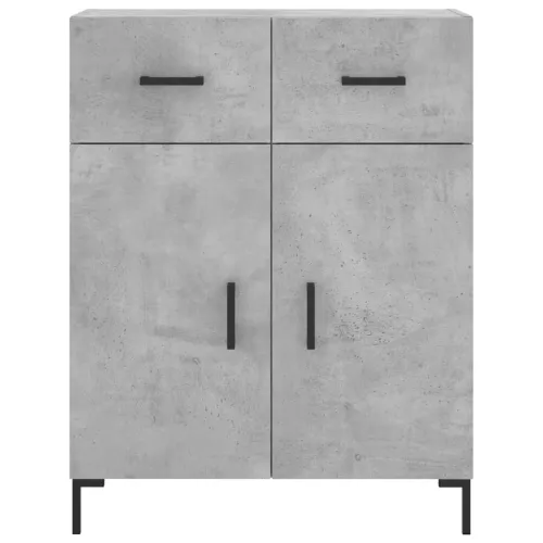 Visoka komoda siva betona 69,5x34x180 cm od konstruiranog drva - Beton siva 1 2 vrata 2 ladice Cijena