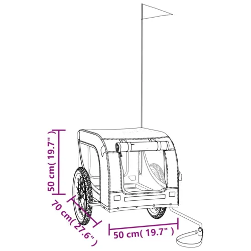 Prikolica za bicikl za ljubimce crna od tkanine i željeza - Crna 124 x 65 x 66 cm Cijena