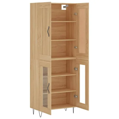 Visoka komoda hrasta sonome 69,5x34x180cm od konstruiranog drva - sonoma hrast 1 2 staklena vrata Sonoma hrast Cijena