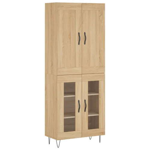 Visoka komoda hrasta sonome 69,5x34x180cm od konstruiranog drva - sonoma hrast 1 2 staklena vrata Sonoma hrast Cijena