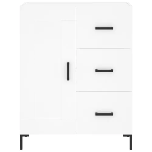 Visoka komoda bijela 69,5x34x180 cm konstruirano drvo - Bijela 1 1 drvena vrata 3 ladice Cijena