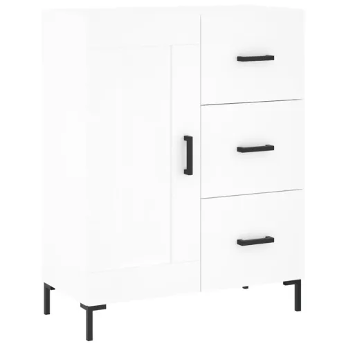 Visoka komoda bijela 69,5x34x180 cm konstruirano drvo - Bijela 1 1 drvena vrata 3 ladice Cijena