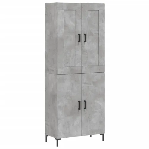 Visoka komoda siva betona 69,5x34x180 cm od konstruiranog drva - Beton siva 1 2 vrata Cijena