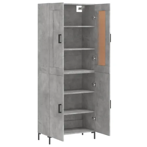 Visoka komoda siva betona 69,5x34x180 cm od konstruiranog drva - Beton siva 1 2 vrata Cijena