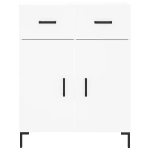 Visoka komoda bijela 69,5x34x180 cm konstruirano drvo - Bijela 1 2 vrata 2 ladice Cijena