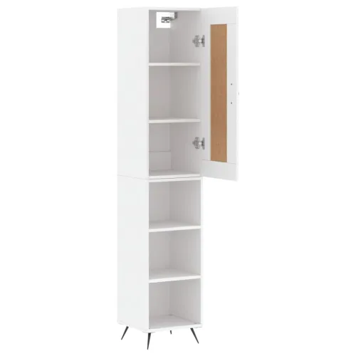 Visoka komoda bijeli 34,5x34x180 cm od konstruiranog drva - Bijela 1 3 police Cijena
