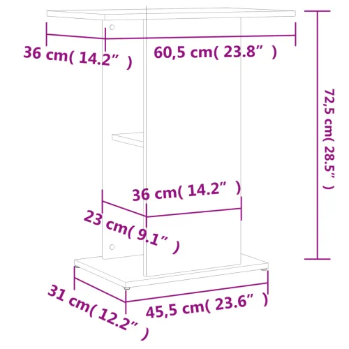 Stalak za akvarij Betonsko sivi 60,5x36x72,5 cm Konstruirano drvo - Beton siva 60.5 x 36 x 72.5 cm Cijena