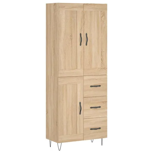 Visoka komoda hrasta sonome 69,5x34x180cm od konstruiranog drva - sonoma hrast 1 1 drvena vrata 3 ladice Sonoma hrast Cijena