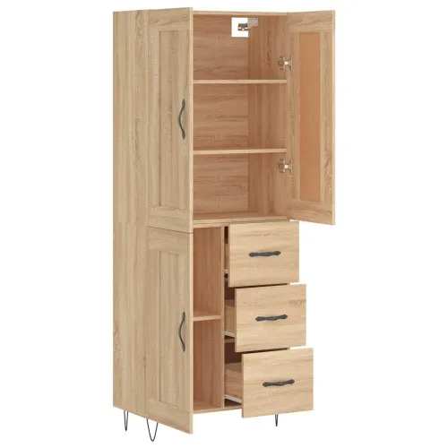 Visoka komoda hrasta sonome 69,5x34x180cm od konstruiranog drva - sonoma hrast 1 1 drvena vrata 3 ladice Sonoma hrast Cijena