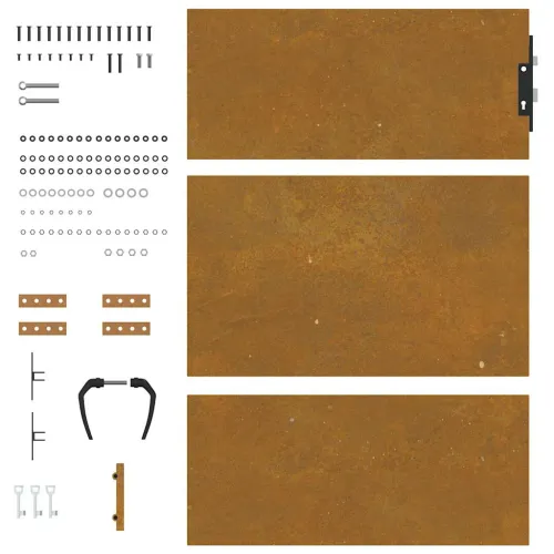 Dvorišna vrata - Vrtna vrata 85 x 125 cm od čelika COR-TEN - 85 x 125 cm 85 x 125 cm Rđa Cijena