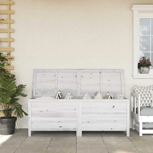 Vrtna kutija za pohranu bijela 150x50x56,5 cm masivna jelovina - Bijela 150 x 50 x 56.5 cm Bijela 150 x 50 x 56.5 cm Cijena