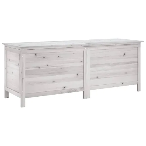 Vrtna kutija za pohranu bijela 150x50x56,5 cm masivna jelovina - Bijela 150 x 50 x 56.5 cm Bijela 150 x 50 x 56.5 cm Cijena