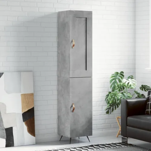 Visoka komoda siva betona 34,5x34x180 cm od konstruiranog drva - Beton siva 1 1 vrata Cijena