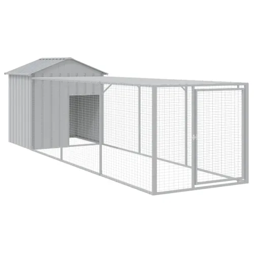 Kavez za kokoši s igralištem svjetlosivi 117x405x123 cm čelični - Svjetlosiva 117 x 405 x 123 cm Svjetlosiva 117 x 405 x 123 cm Cijena