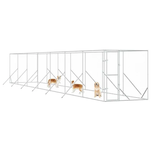 Vanjski kavez za pse srebrni 2 x 14 x 2 m od pocinčanog čelika - 2 x 14 x 2 m Cijena