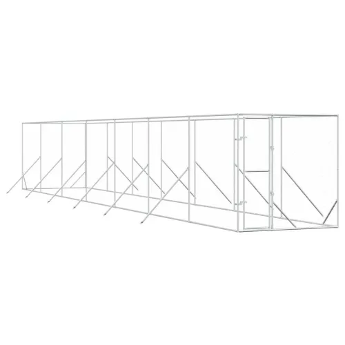Vanjski kavez za pse srebrni 2 x 14 x 2 m od pocinčanog čelika - 2 x 14 x 2 m Cijena