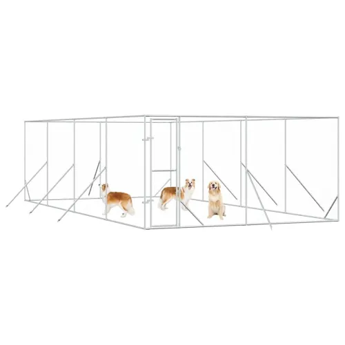 Vanjski kavez za pse srebrni 4 x 8 x 2 m od pocinčanog čelika - 4 x 8 x 2 m Cijena